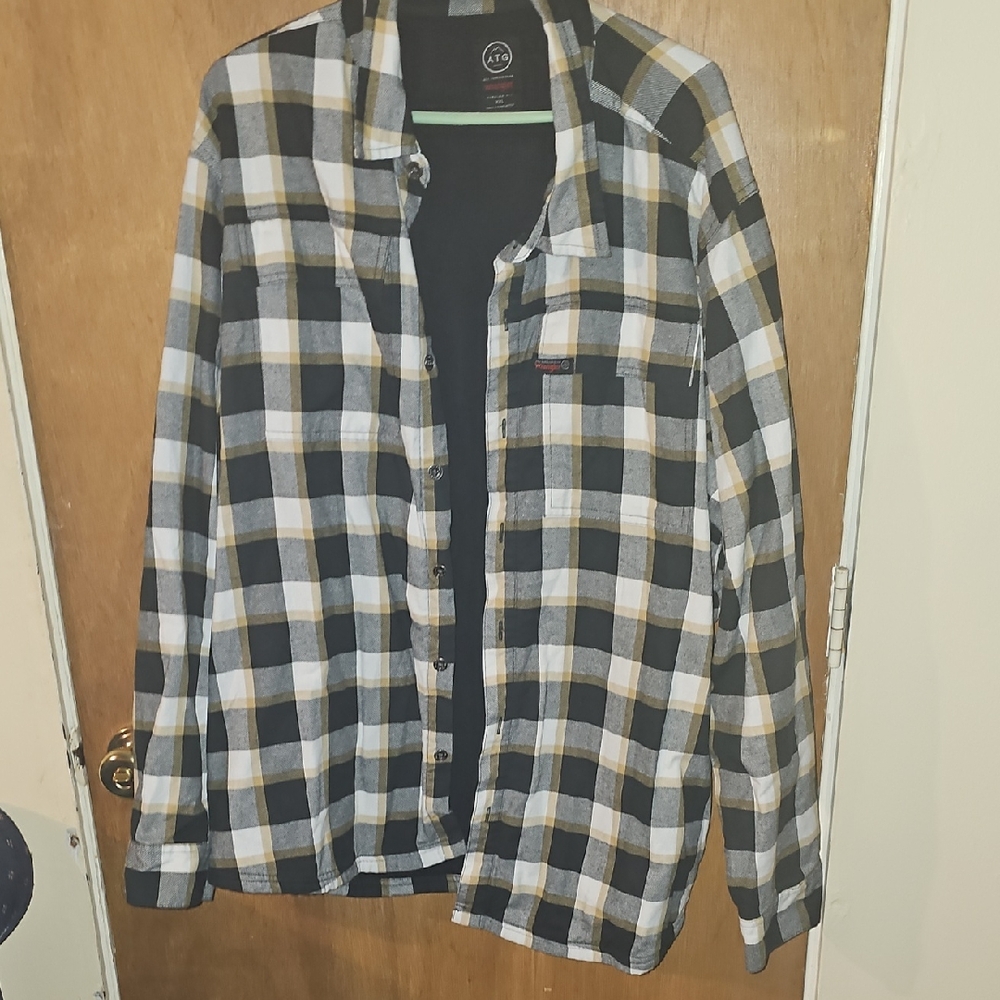 Black and White Plaid Button-Up Shirt